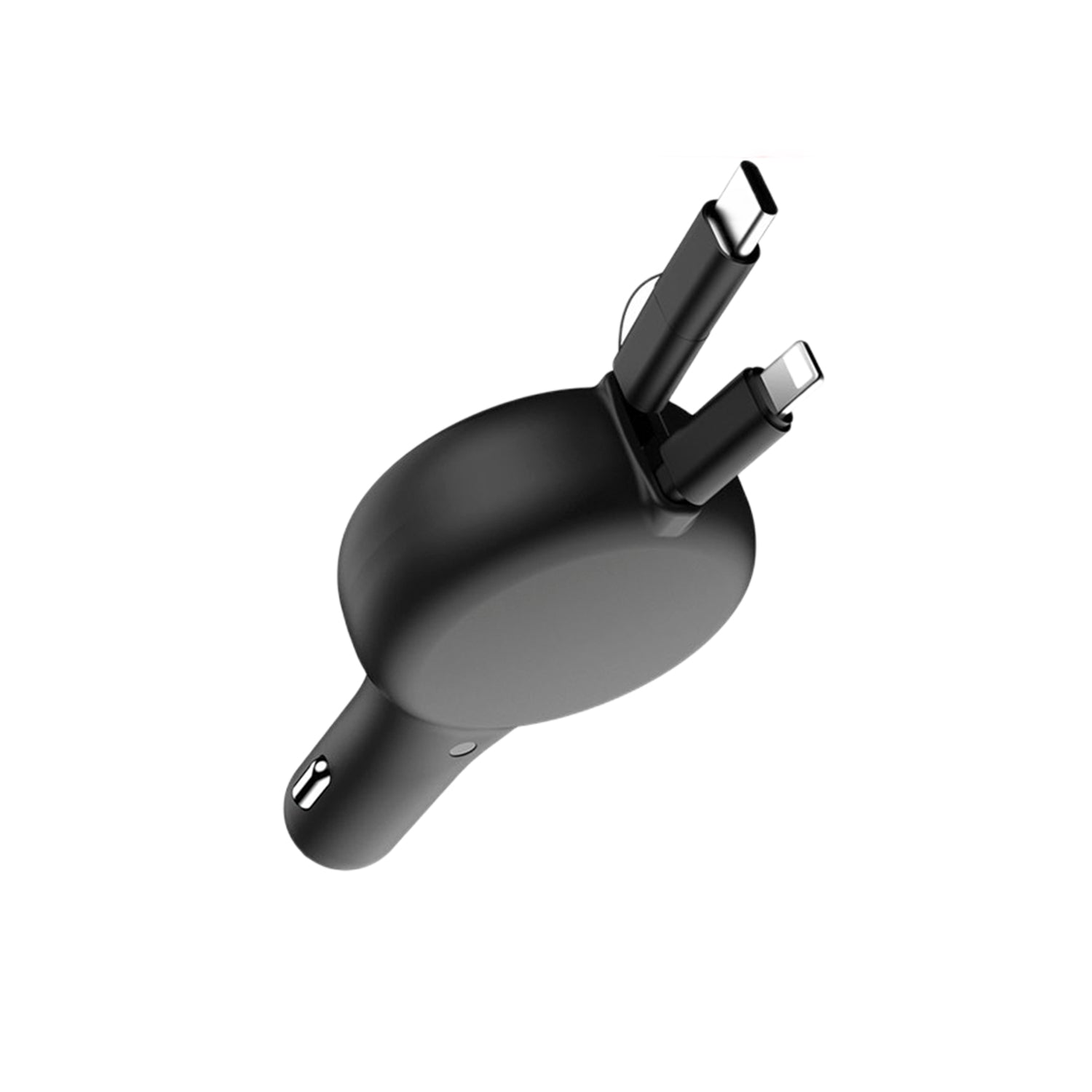 3 in 1  QC 3.0/PD  quick car charger with retractable charging cable