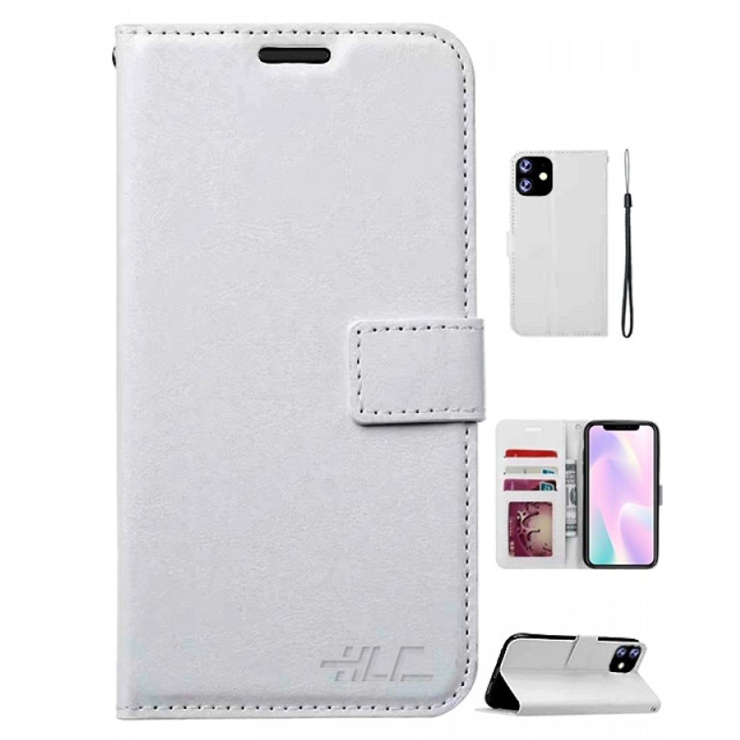 iPhone 11 Pro (5.8") Plain Leather Wallet Case Compatible