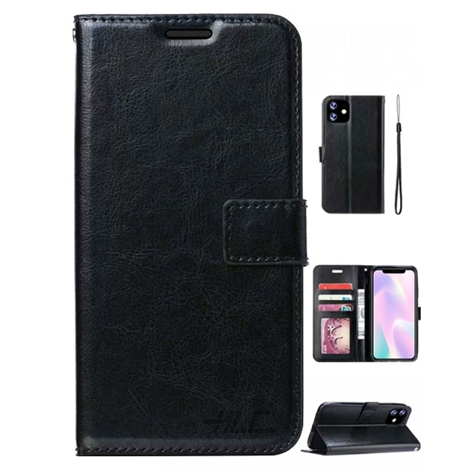 iPhone 11 Pro Max (6.5") Plain Leather Wallet Case