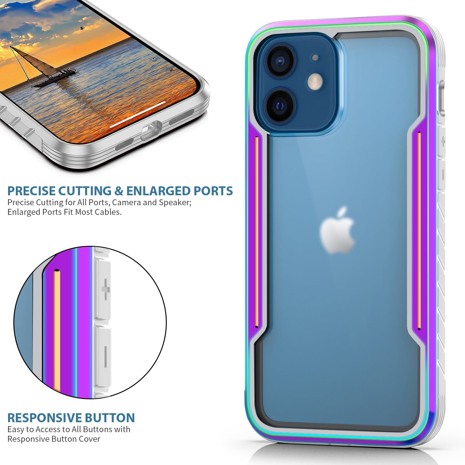 iPhone 12 Mini (5.4") Designed Colorful Bumper Full Body Heavy Duty Protection Case