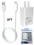2 in 1 Home charger Perfect for Portability for Samsung Products- (White)