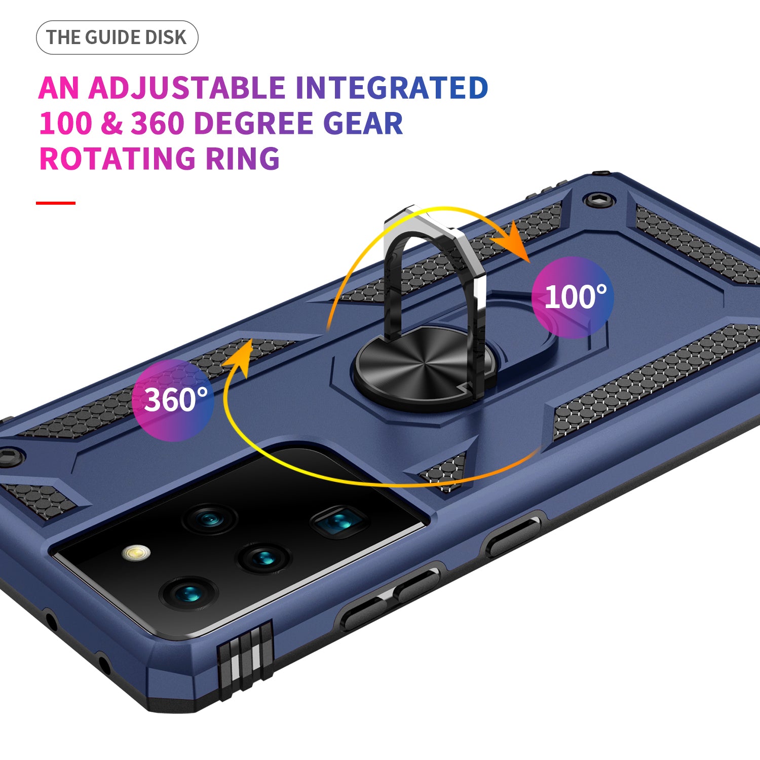 Samsung Galaxy S21 Ultra Dual Colors Ring Magnetic GPS car mount Phone Holder