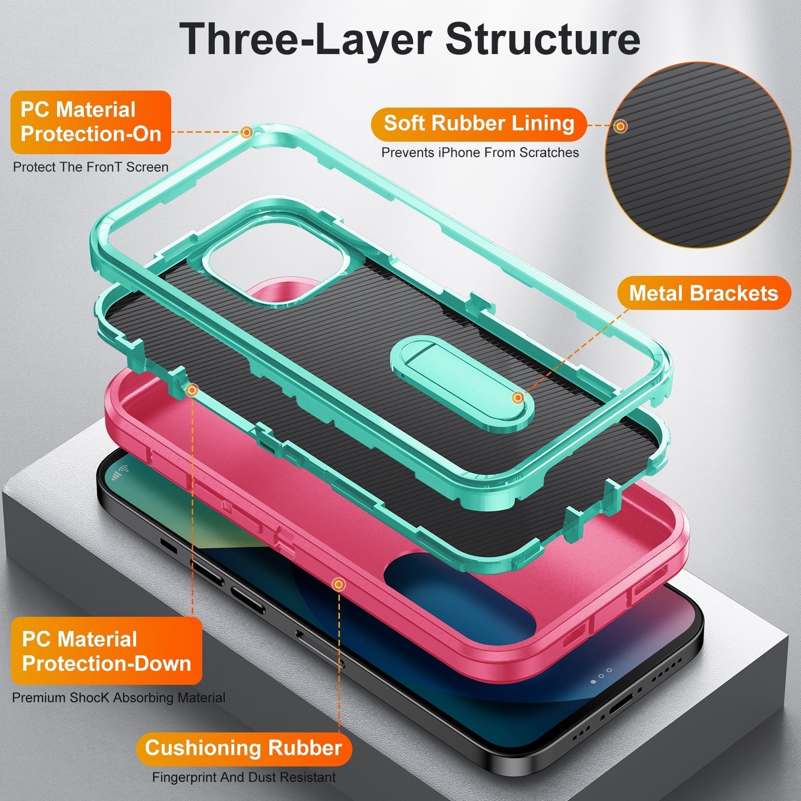 iPhone 14 Plus Kickstand anti-dropProtection Case