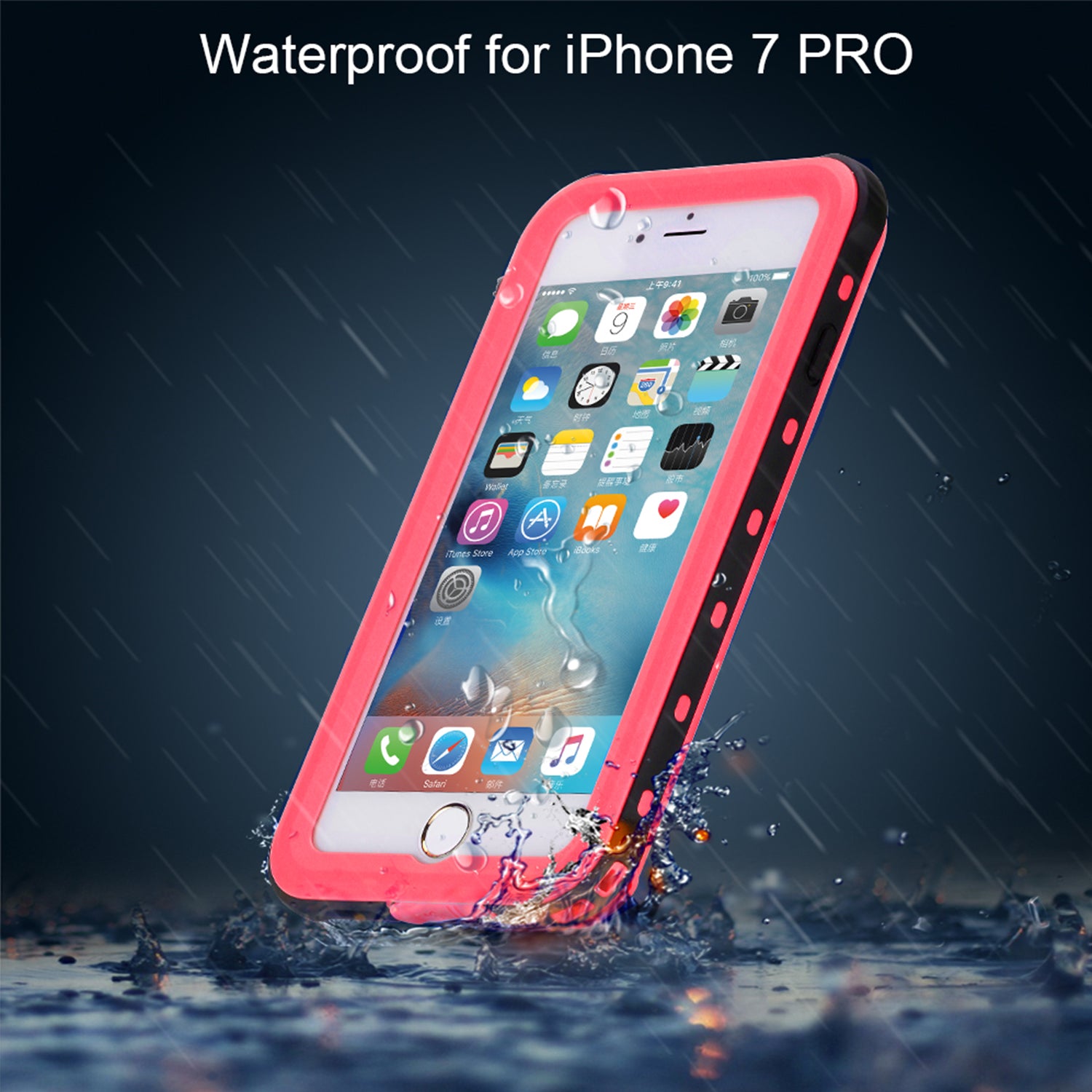 Apple iPhone 8/7 Plus 360 Full Protective Waterproof Case with Built-in Screen Fingerprint Protector