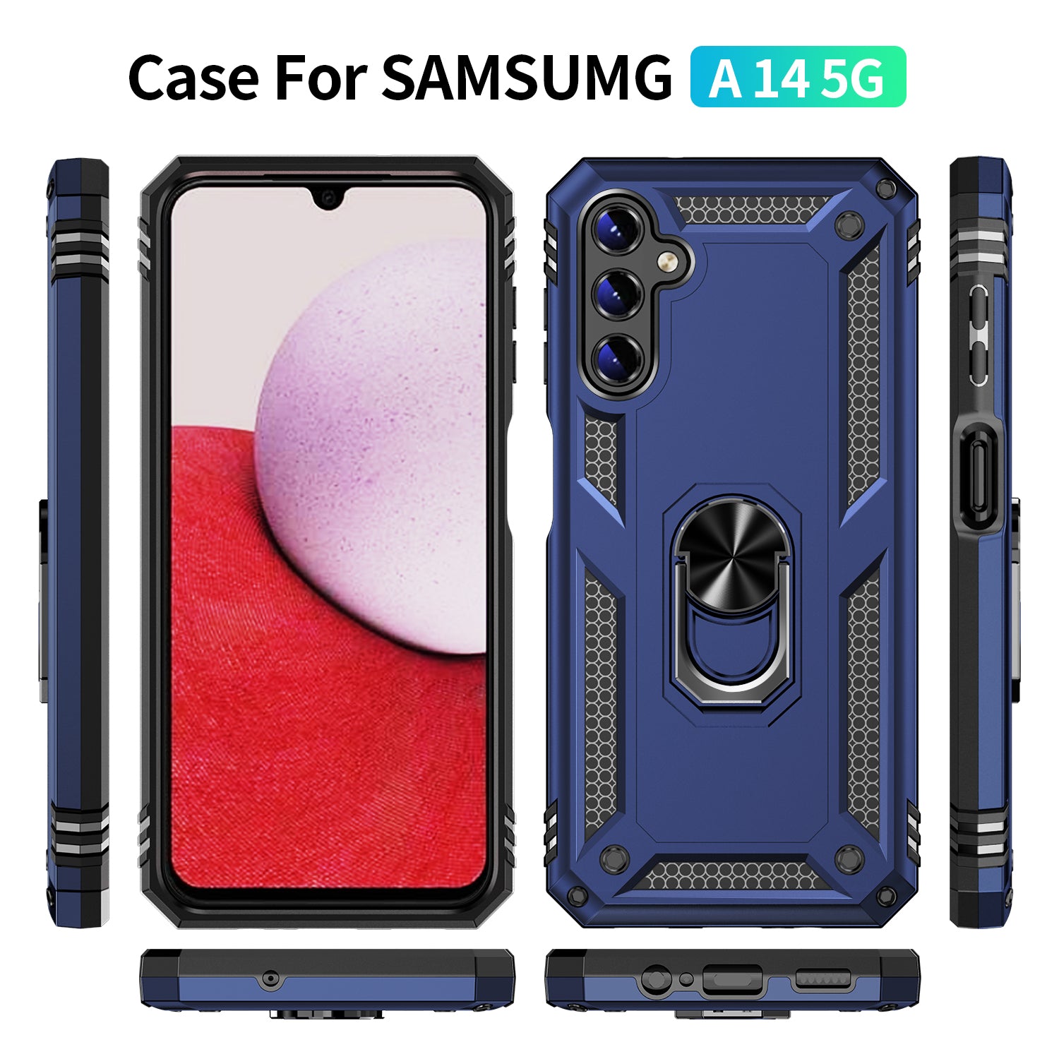 Samsung Galaxy A14 Case Ring Magnetic GPS car mount Phone Holder case