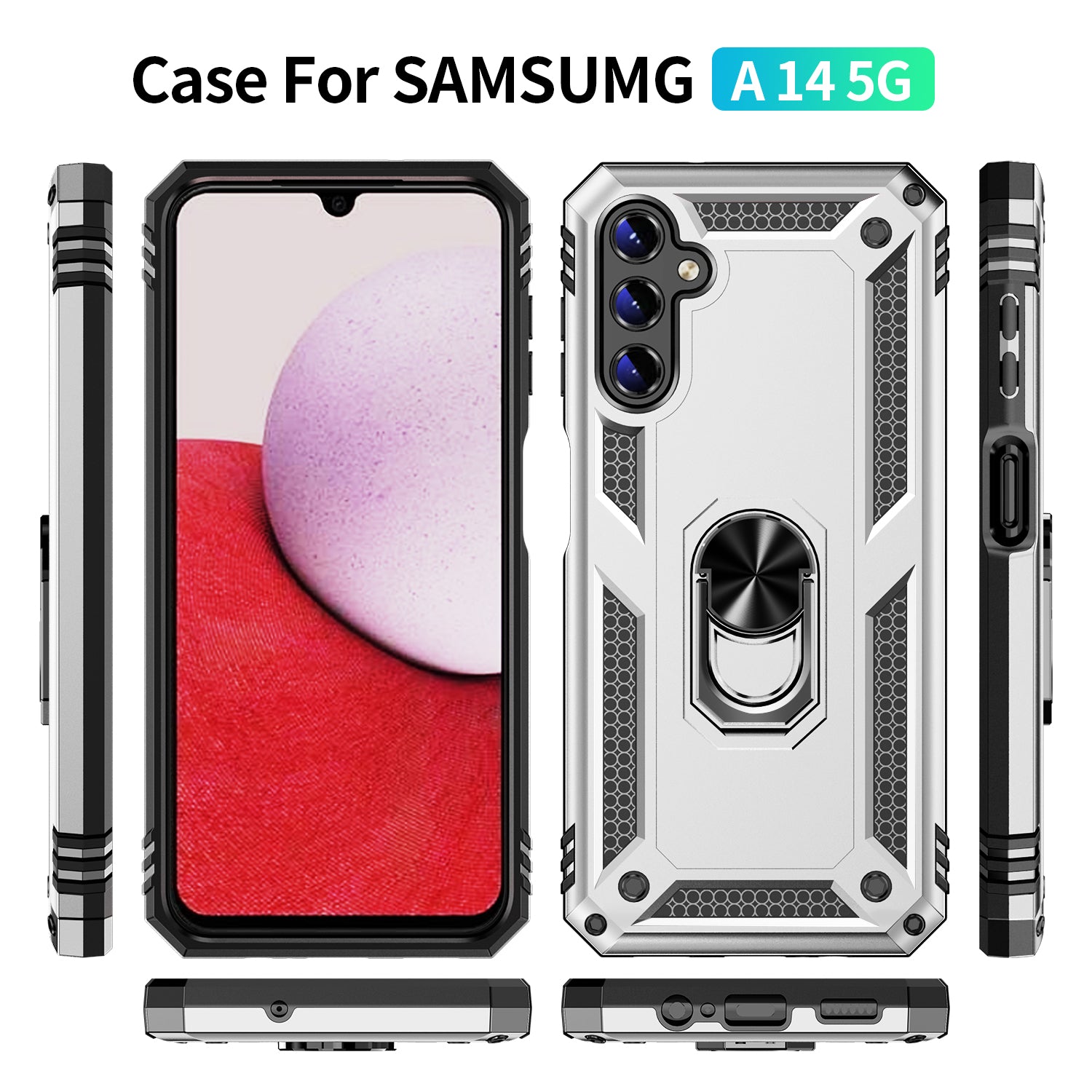 Samsung Galaxy A14 Case Ring Magnetic GPS car mount Phone Holder case