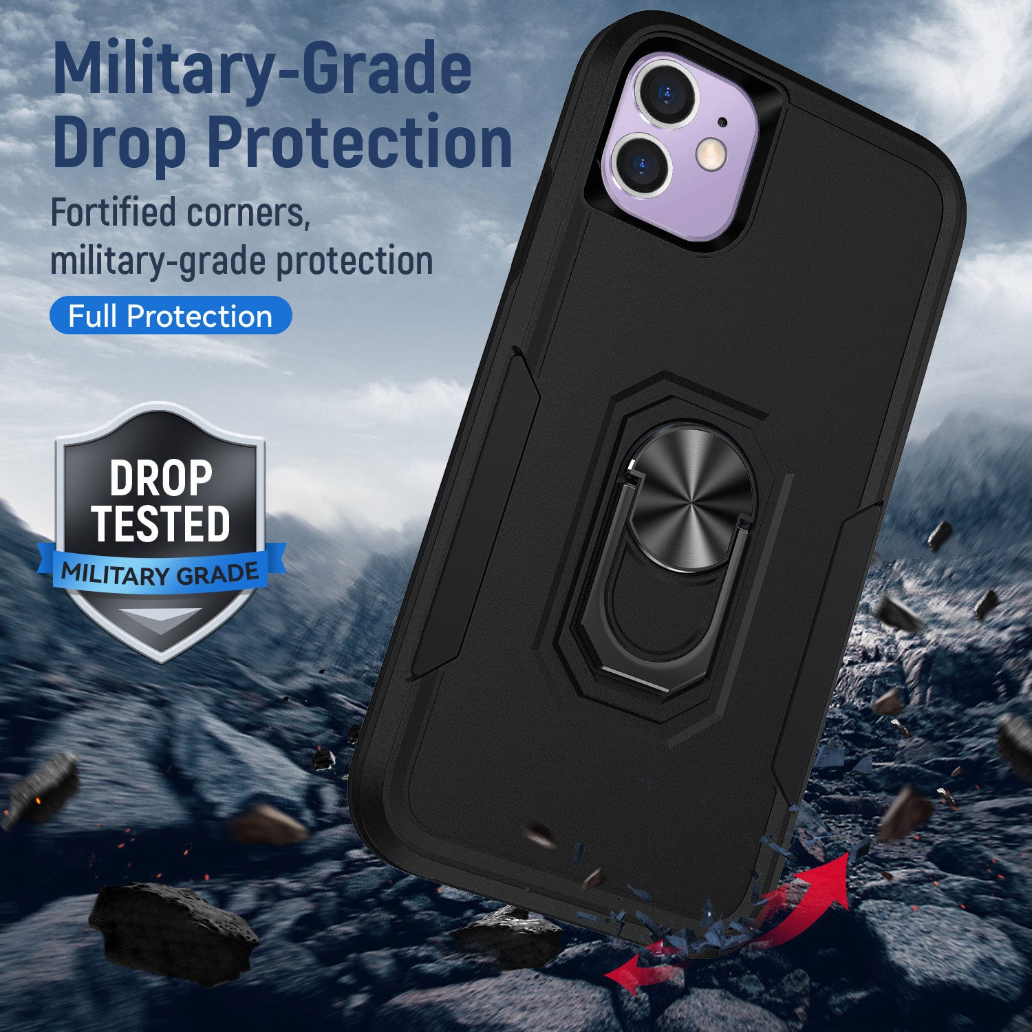 iPhone 11 (6.1’’)Kickstand fully protected heavy-duty shockproof case