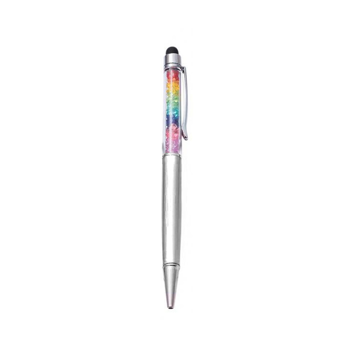 Capacitive Touch Screen Ballpoint Pen Cute Rainbow Diamond Crystal Ball Pens School Writing Supplies - White