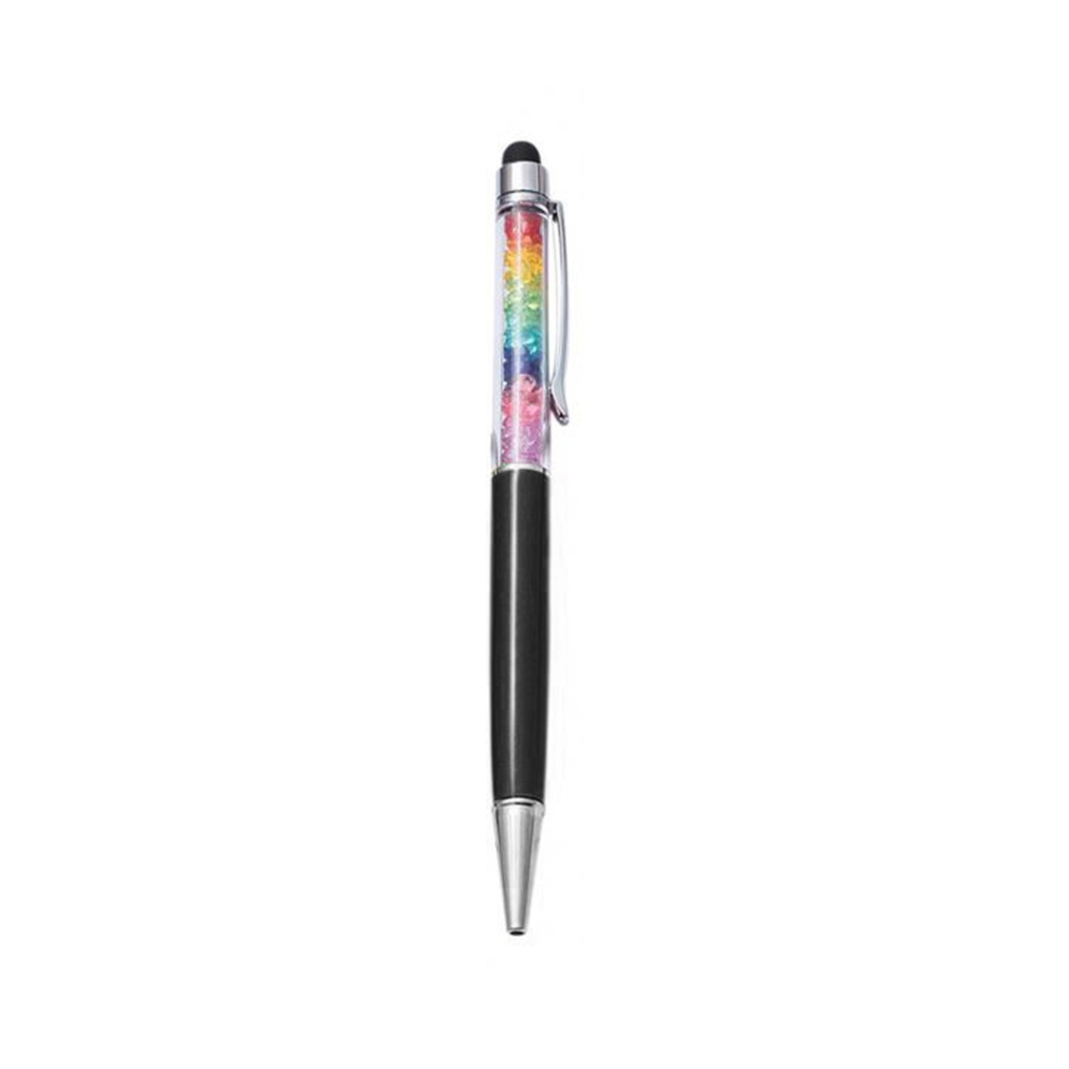 Capacitive Touch Screen Ballpoint Pen Cute Rainbow Diamond Crystal Ball Pens School Writing Supplies - Black