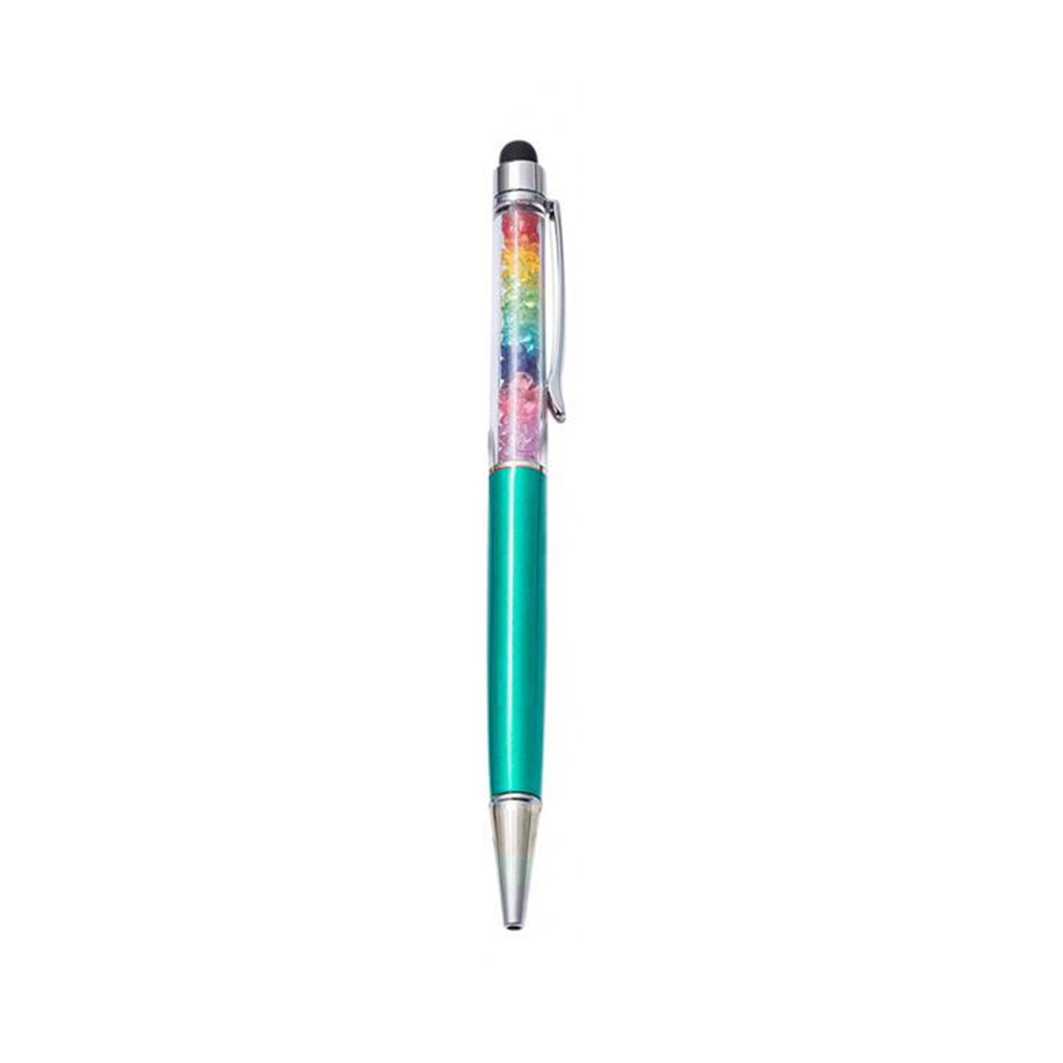 Capacitive Touch Screen Ballpoint Pen Cute Rainbow Diamond Crystal Ball Pens School Writing Supplies - Light Teal