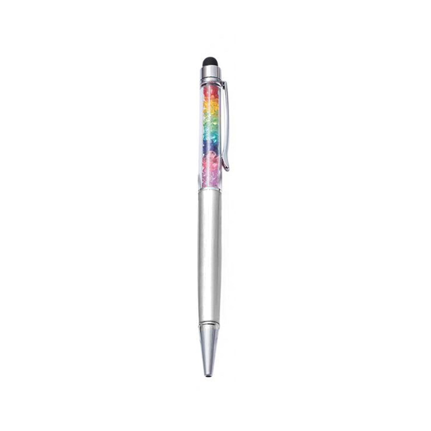 Capacitive Touch Screen Ballpoint Pen Cute Rainbow Diamond Crystal Ball Pens School Writing Supplies - Silver