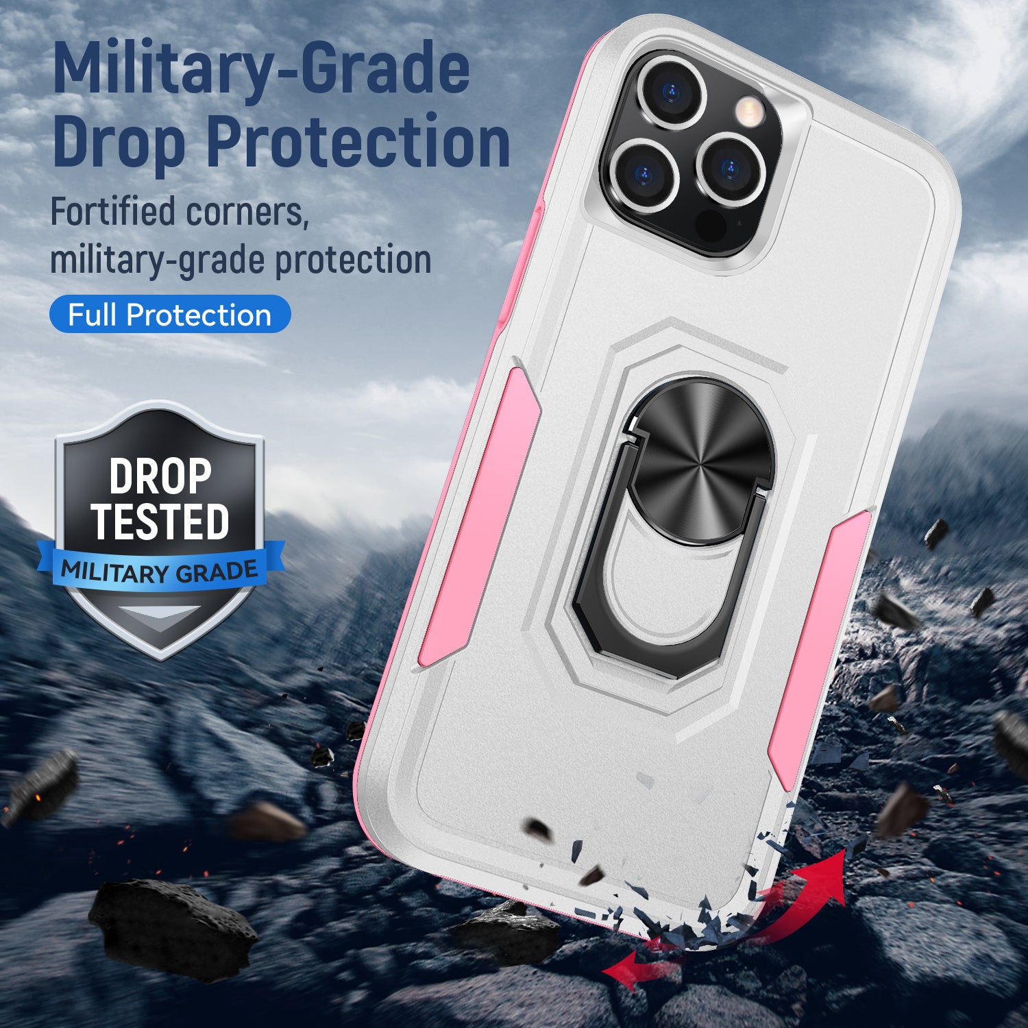 iPhone 12/12 Pro (6.1") Kickstand fully protected heavy-duty shockproof case