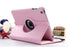 360 Degrees Rotating Leather Standing Case for iPad 4 - Hot Pink