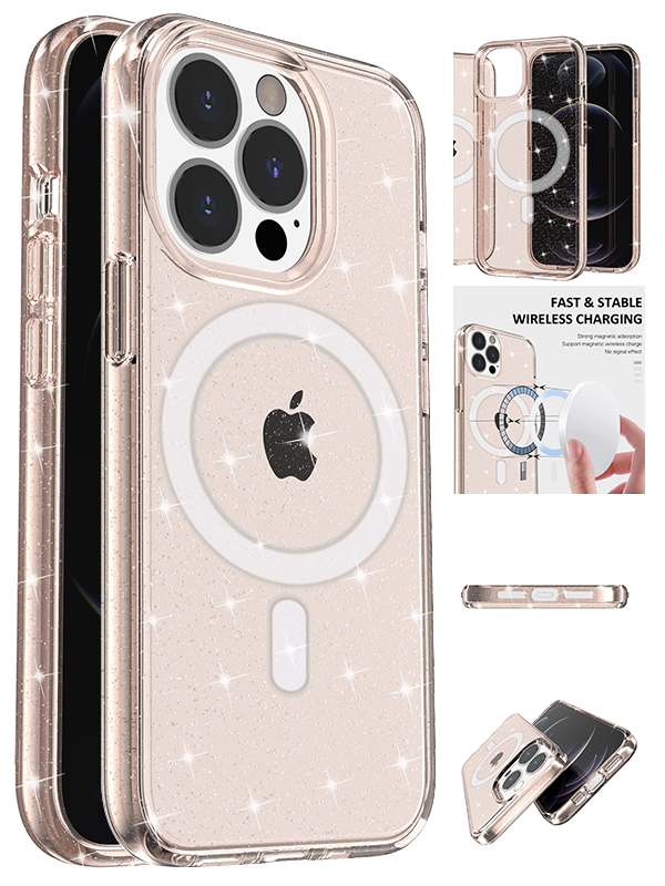 iPhone 14 Pro  Magnetic attraction shiny transparency Phone Case