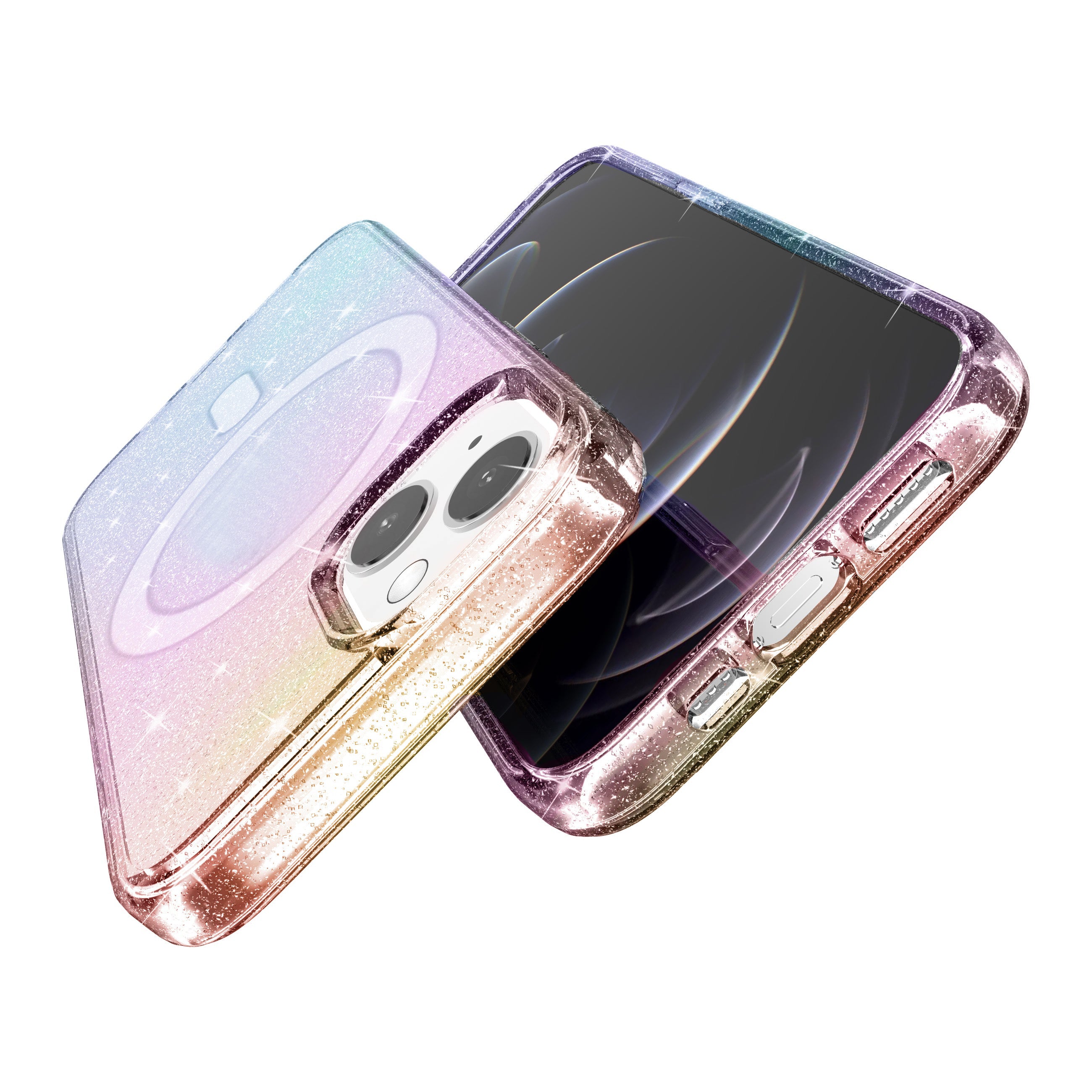 iPhone 14 Magnetic  attraction gradient shiny transparency Case