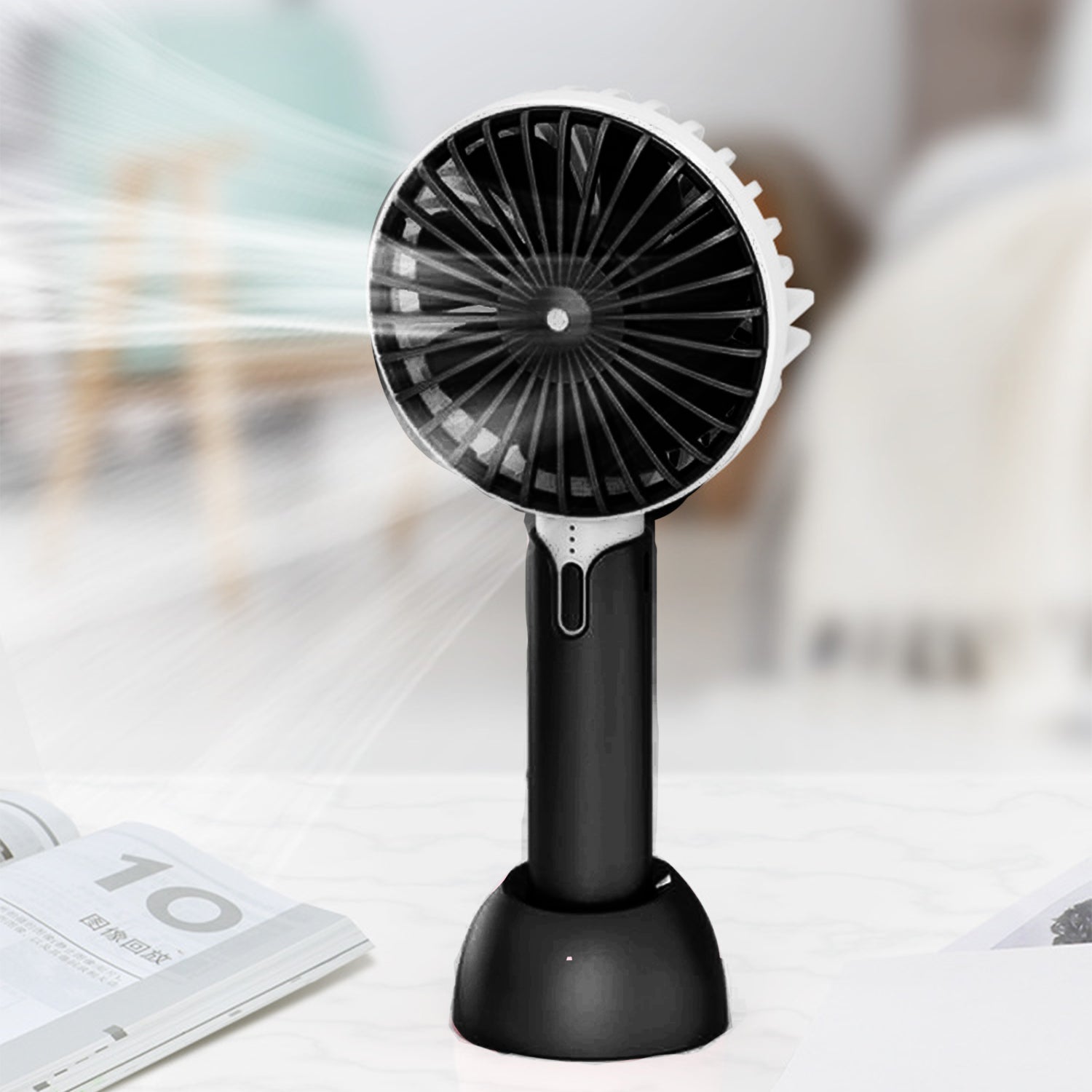 New Portable USB Rechargeable Cooling Personal Fan- Black