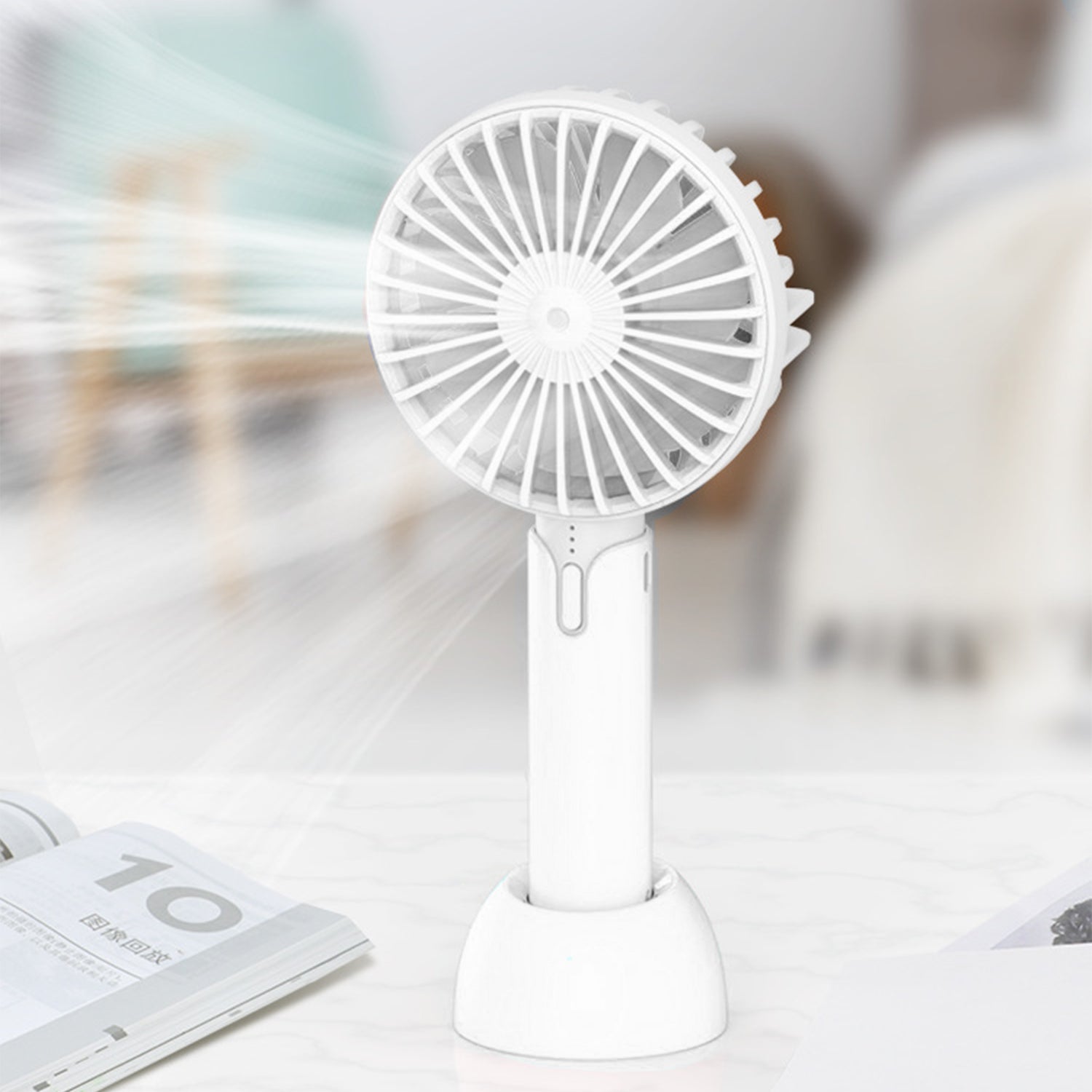 New Portable USB Rechargeable Cooling Personal Fan- White