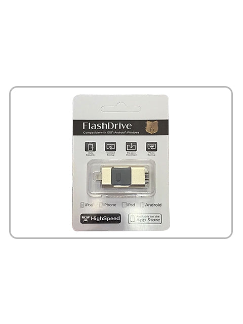 64GB 3 in 1 i Flash Drive for Apple iOS Devices & Android & Computers - Gold