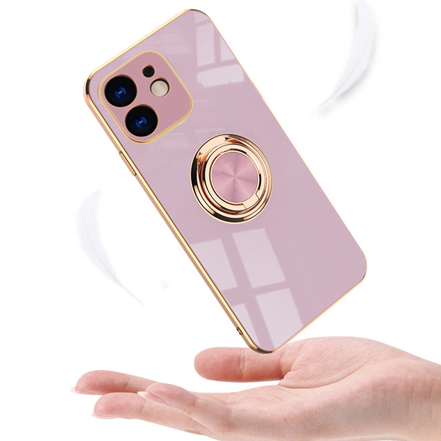 iPhone 12/12 Pro (6.1")  Fashion Ring Magnetic GPS car mount Phone Holder Case