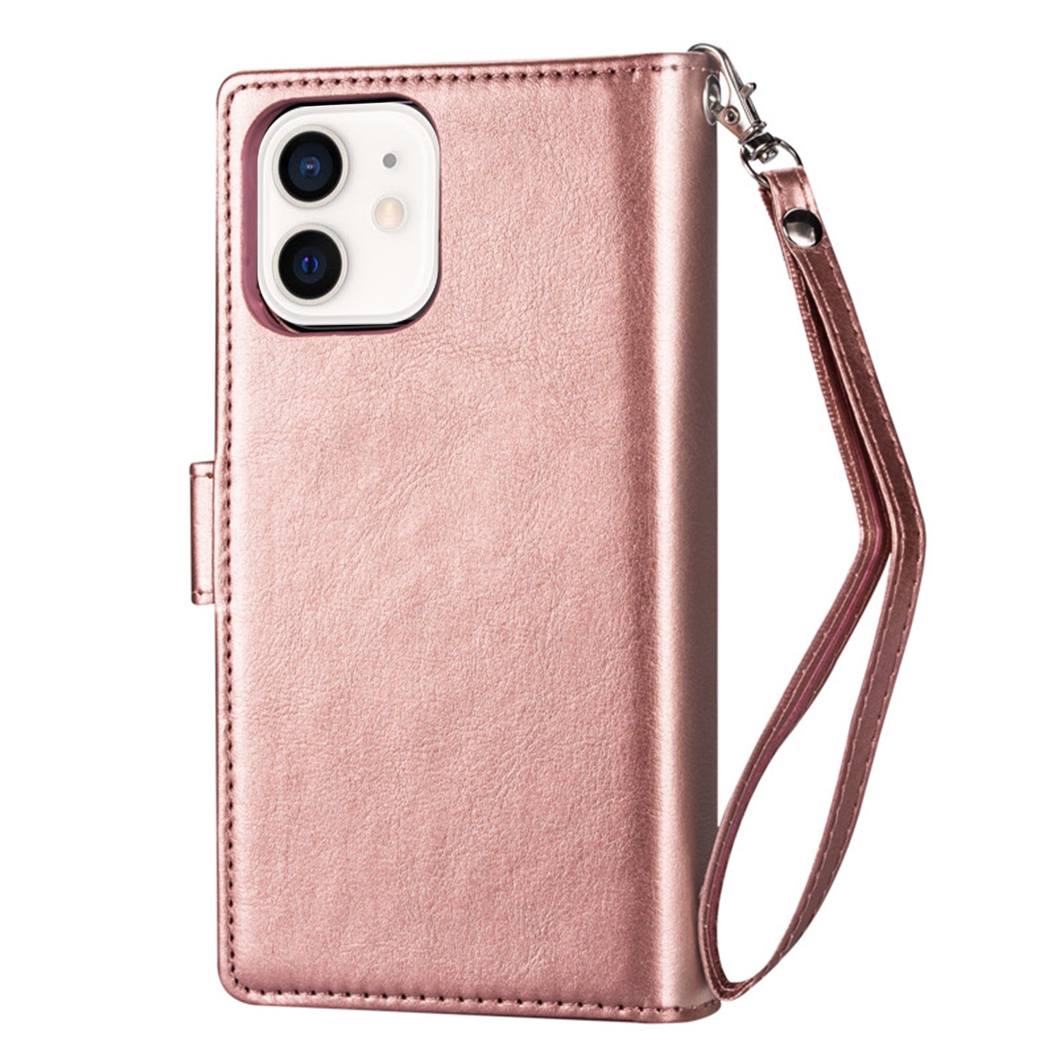 iPhone 12 Pro/12 (6.1") 2 in 1 Leather Wallet Case With 9 Credit Card Slots and Removable Back Cover 