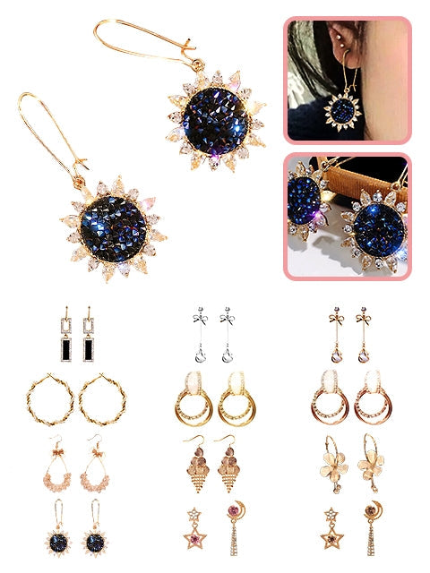 A Dozen of Stunning Stylish Designed Dangle Earrings (E820)