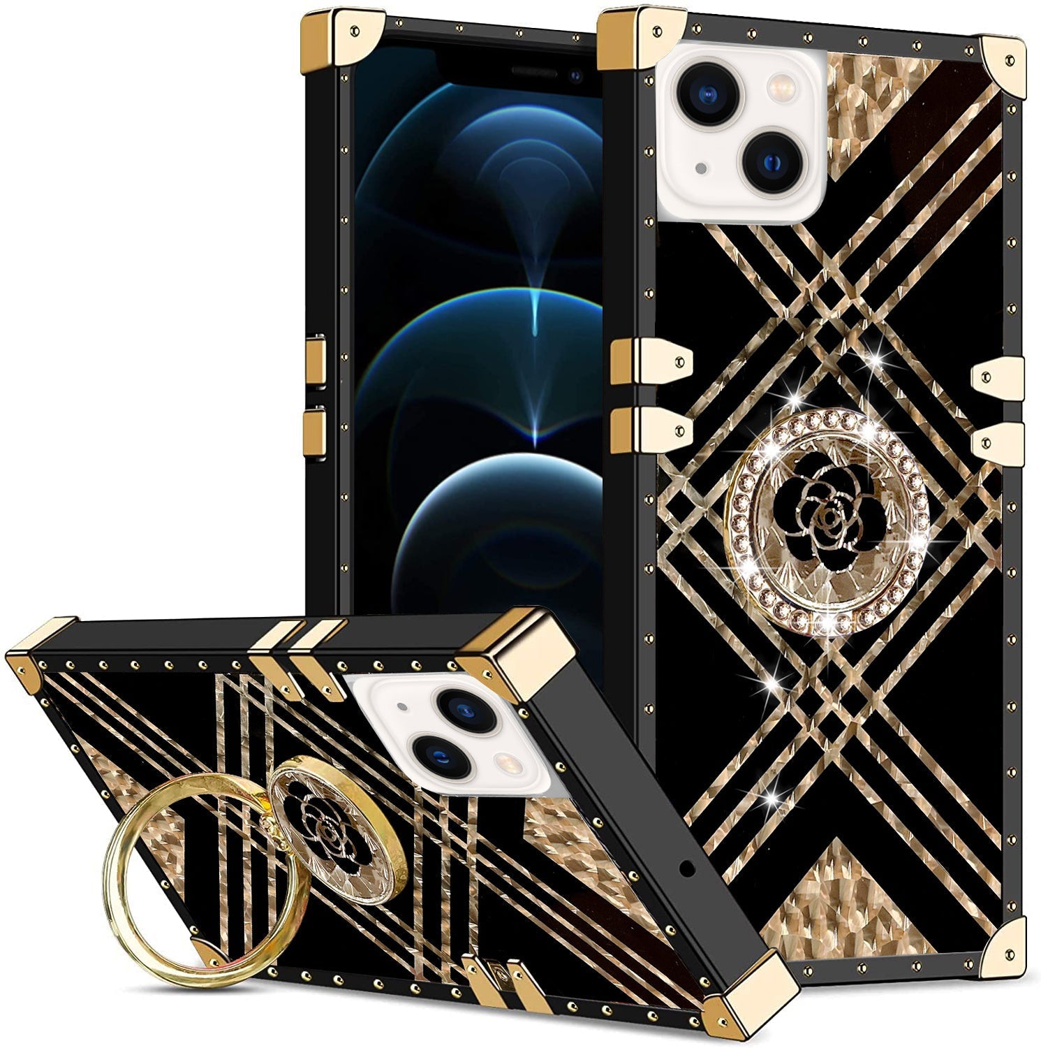 TPU luxury fashion case with kickstand for iPhone 13 mini