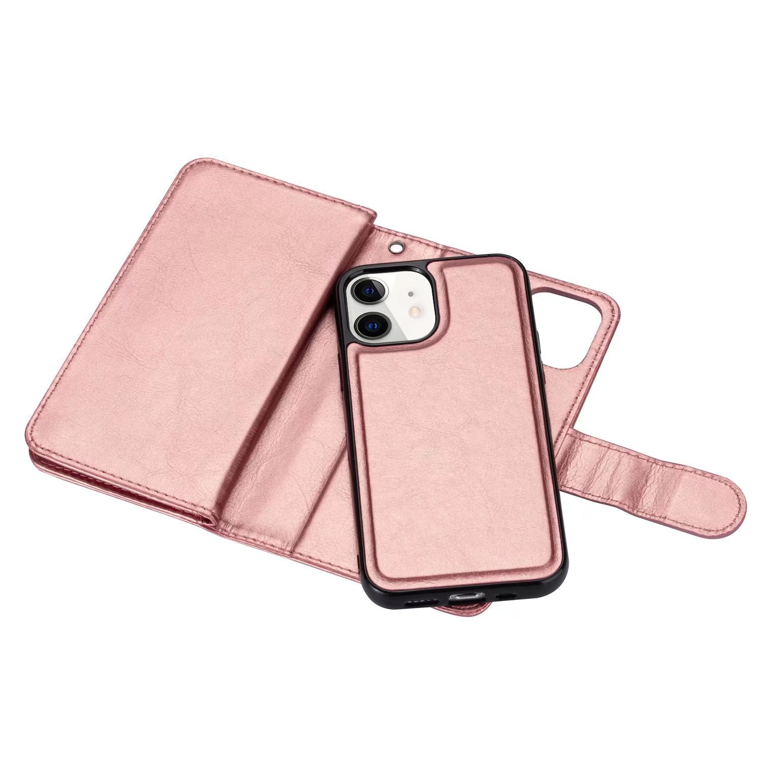 iPhone 11 (6.1") 2 in 1 Leather Wallet Case With 9 Credit Card Slots and Removable Back Cover 