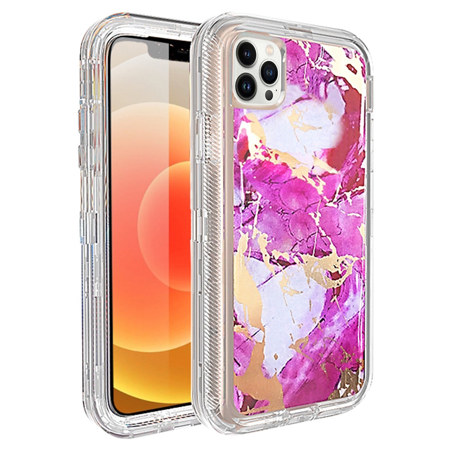 iPhone 11 Pro (5.8") Anti-Shock Durable Protective TPU Heavy Duty Marble Clear Case