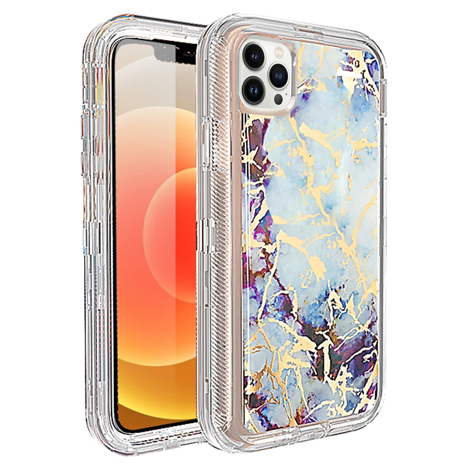 iPhone 11 Pro (5.8") Anti-Shock Durable Protective TPU Heavy Duty Marble Clear Case