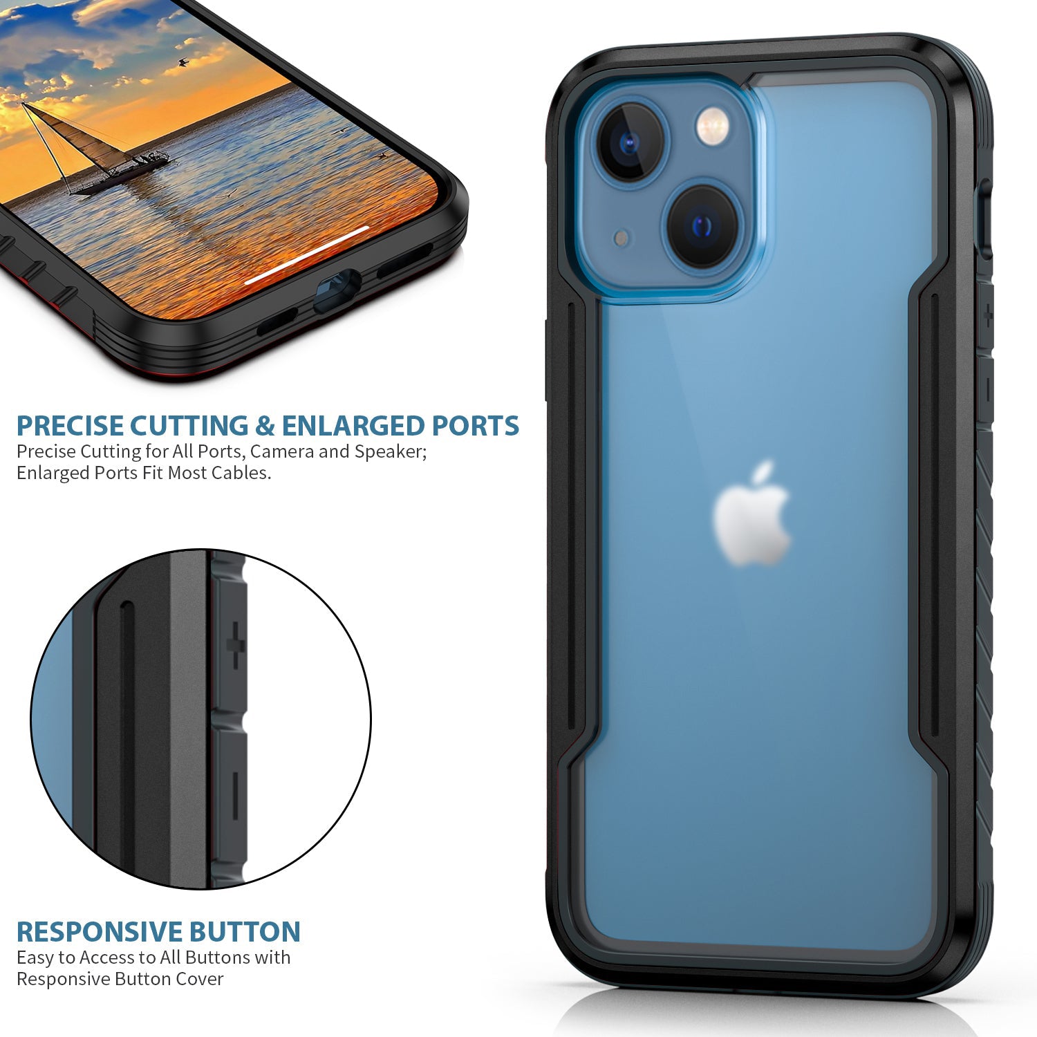 iPhone 14   Designed Colorful Bumper Full Body Heavy Duty Protection Case