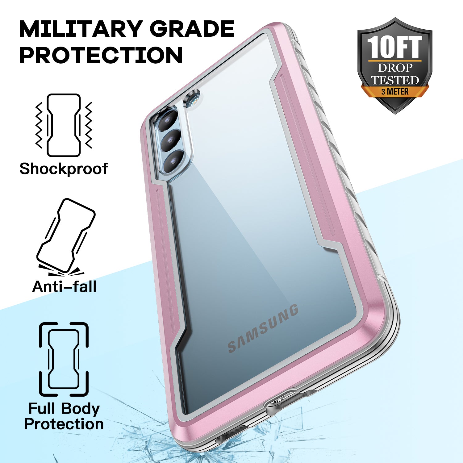 Color bumper full body heavy protection design, suitable for Samsung Galaxy S22 Plus