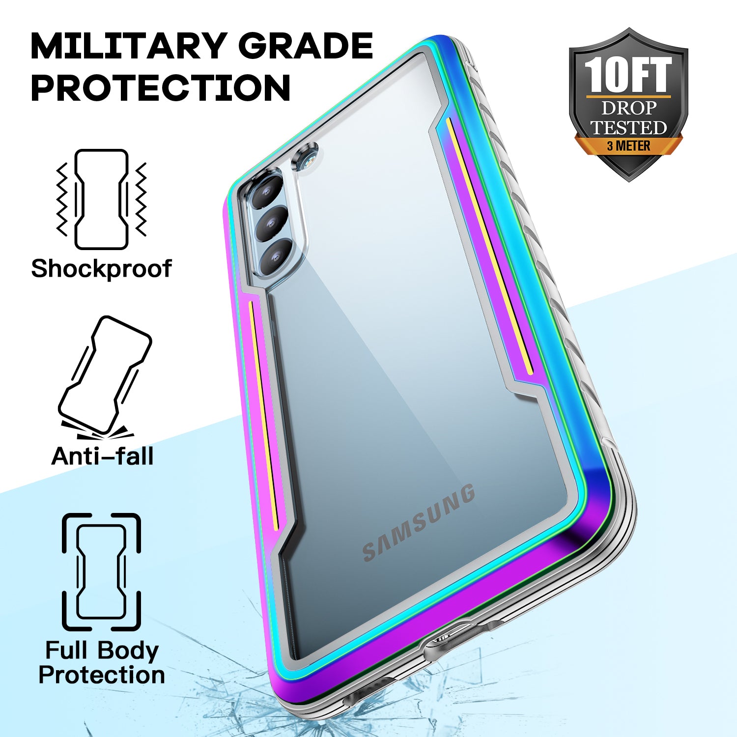 Color bumper full body heavy protection design, suitable for Samsung Galaxy S22