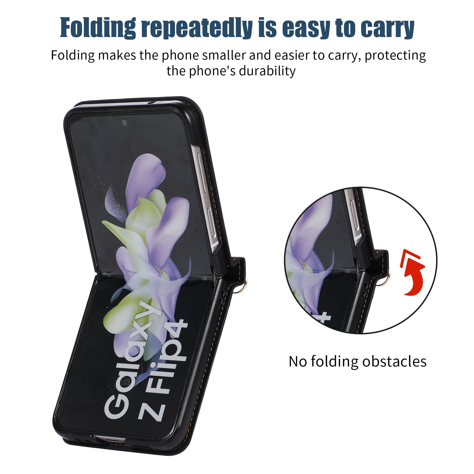 Samsung Galaxy Z Flip 4 Flash powder Insert card Leather case