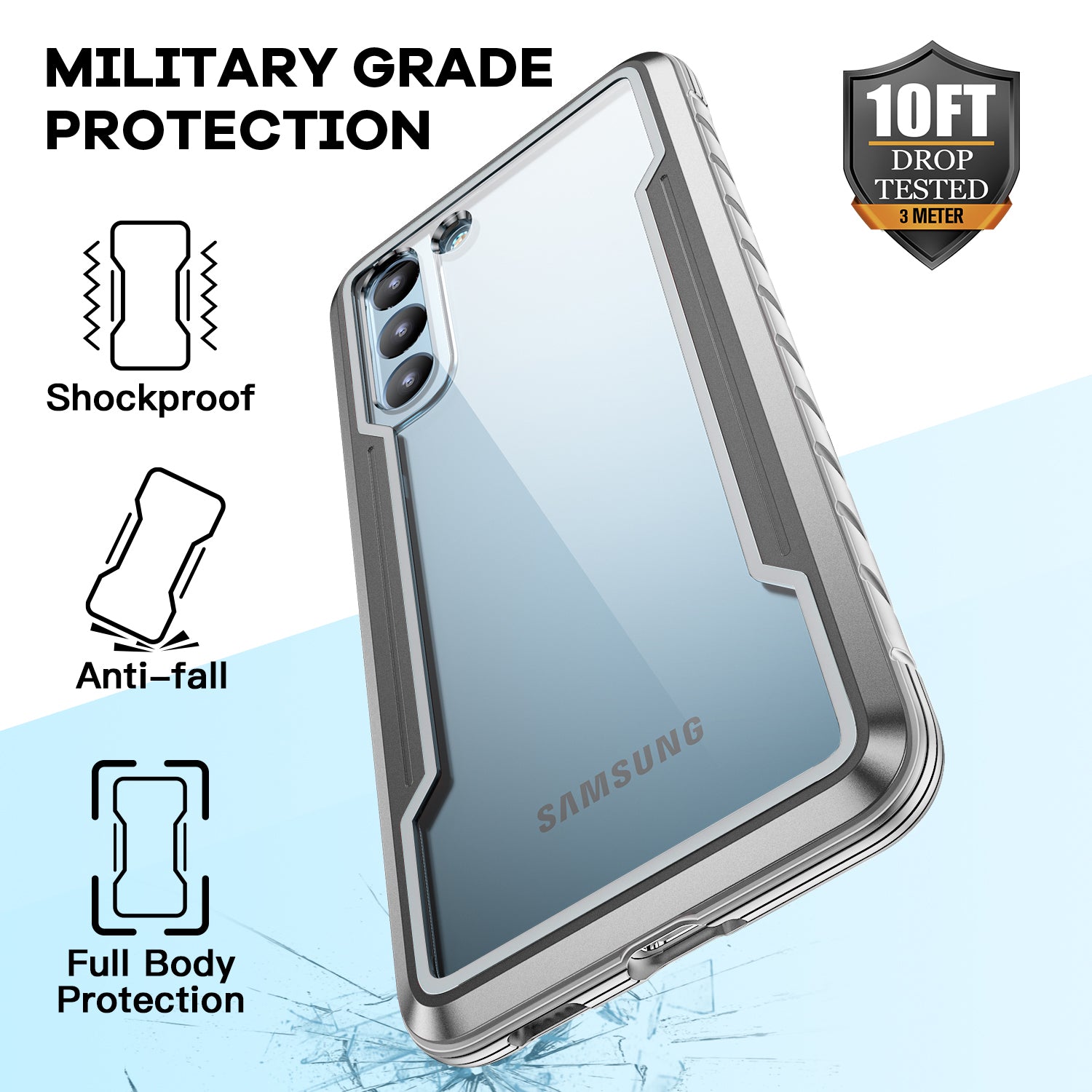 Color bumper full body heavy protection design, suitable for Samsung Galaxy S22