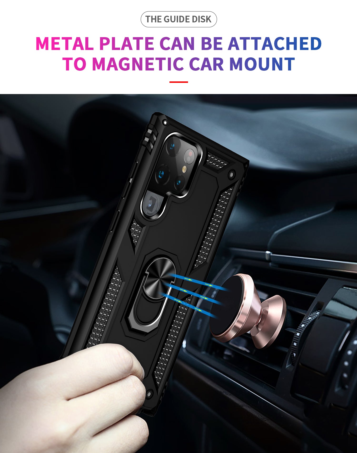 Ring Magnetic GPS car mount Phone Holder for Samsung Galaxy S22 Ultra Case