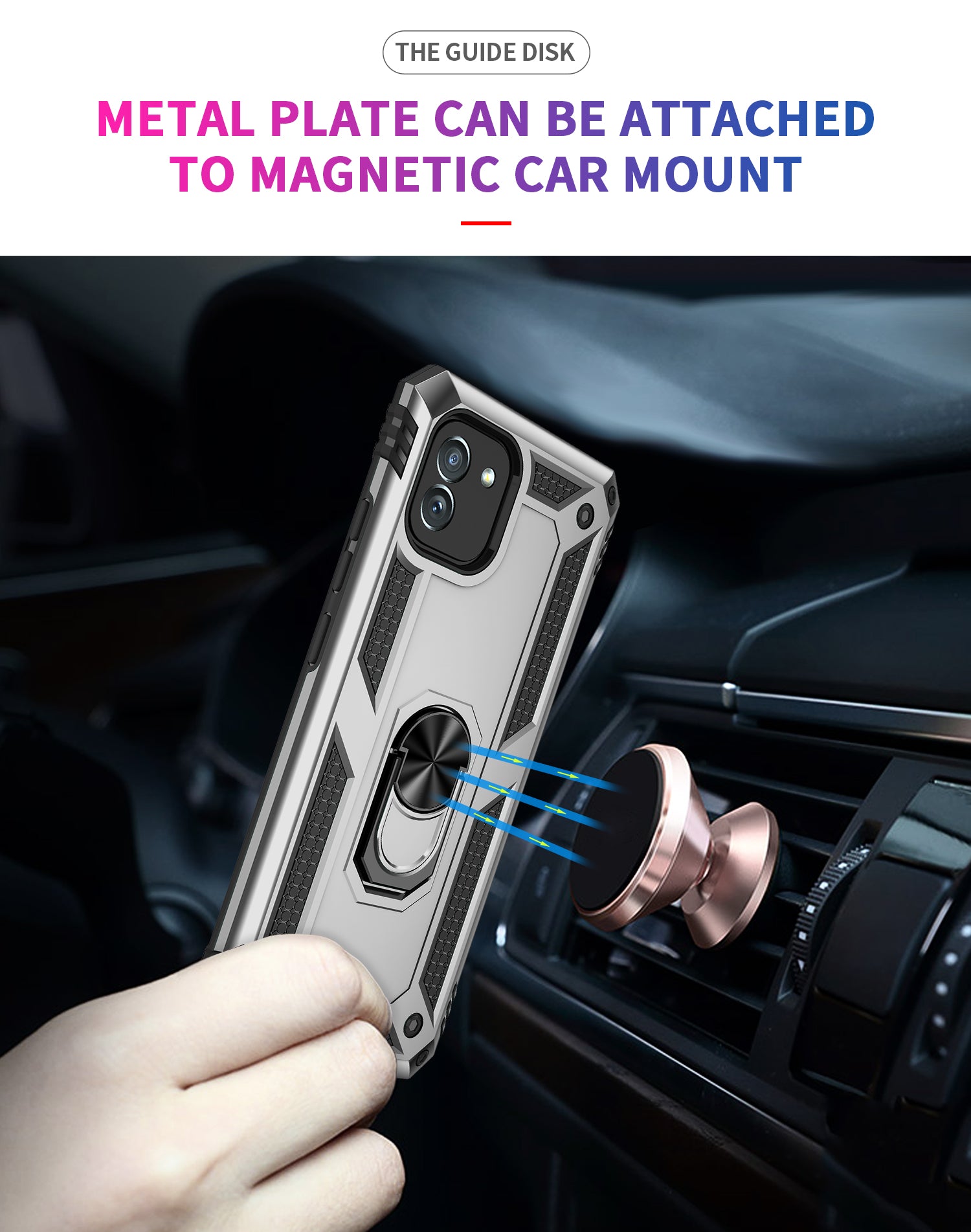 Samsung Galaxy A03 Ring Magnetic GPS car mount Phone Holder