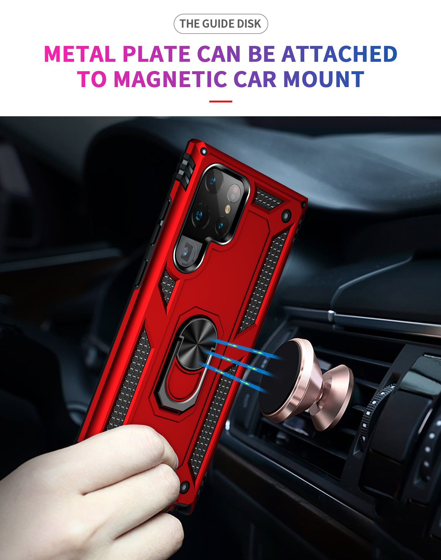 Ring Magnetic GPS car mount Phone Holder for Samsung Galaxy S22 Ultra Case