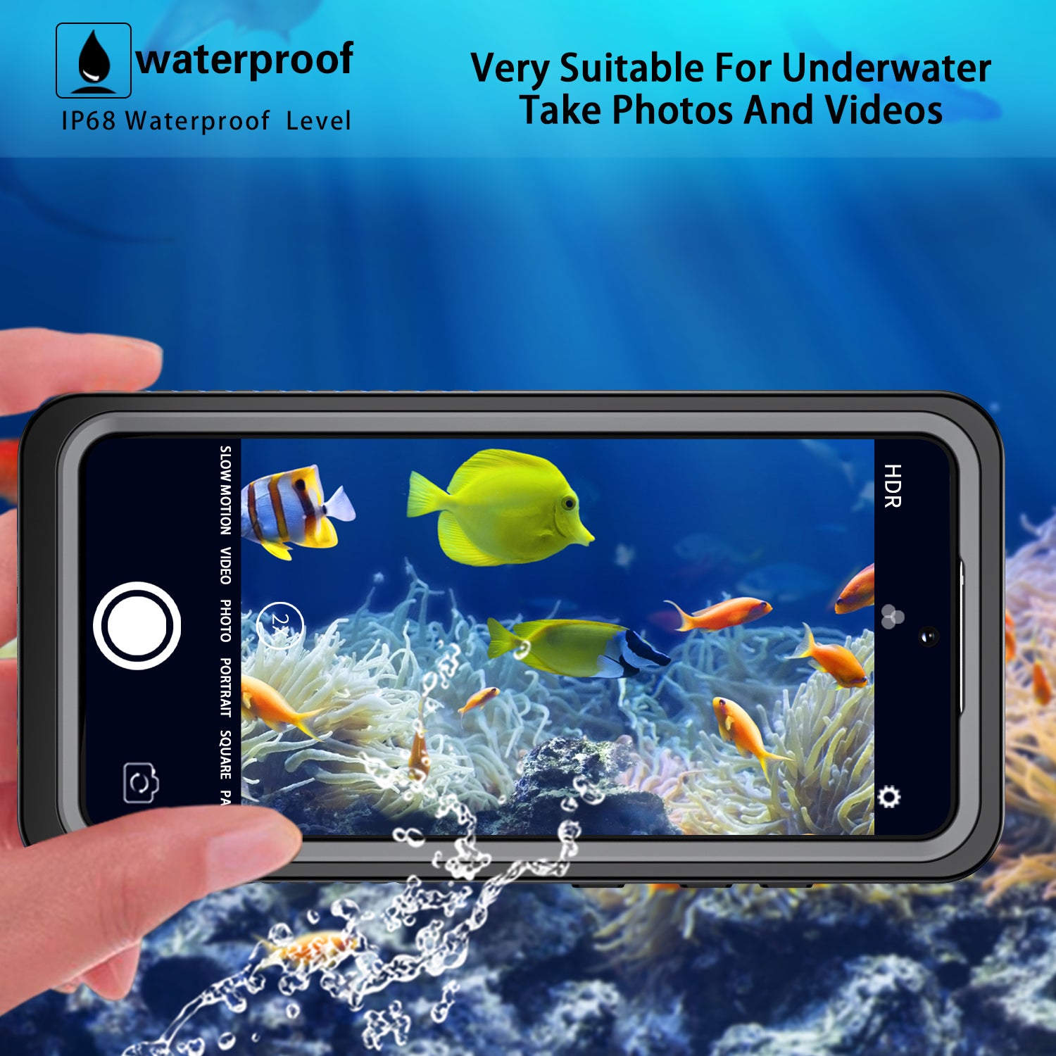 Samsung Galaxy S21 FE 360 Full Protective Waterproof Case with Built-in Screen Fingerprint Protector -Black