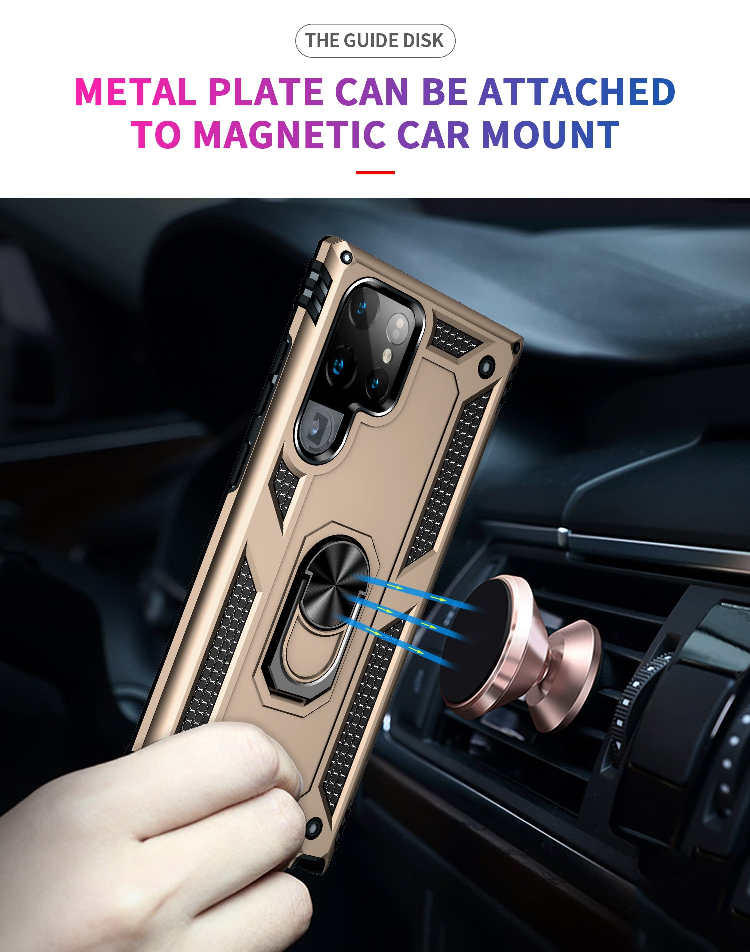 Ring Magnetic GPS car mount Phone Holder for Samsung Galaxy S22 Ultra Case