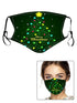 Dust-proof and cold-proof fashionable Christmas mask - Green/Star