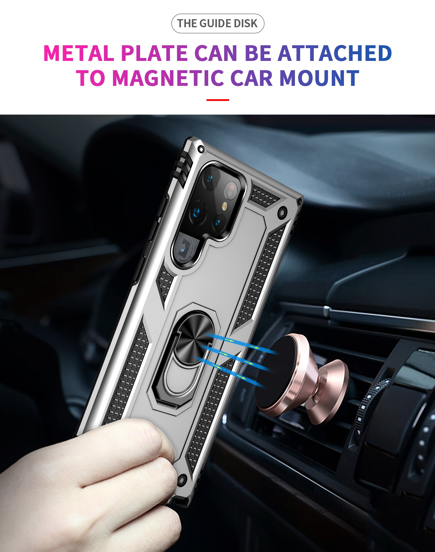 Ring Magnetic GPS car mount Phone Holder for Samsung Galaxy S22 Ultra Case