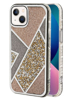 iPhone 13 Geometric tricolor bling  case