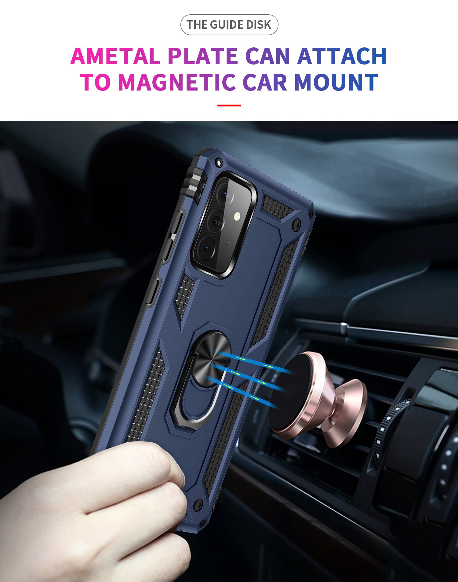 Ring Magnetic GPS car mount Phone Holder for Samsung Galaxy A72(5G)Case