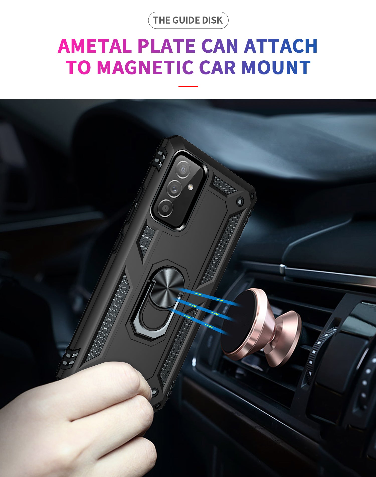 Samsung Galaxy Note 20 Ultra Dual Colors Ring Magnetic GPS car mount Phone Holder