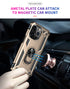 iPhone 14  Pro Dual Colors Ring Magnetic GPS car mount Phone Holder Case