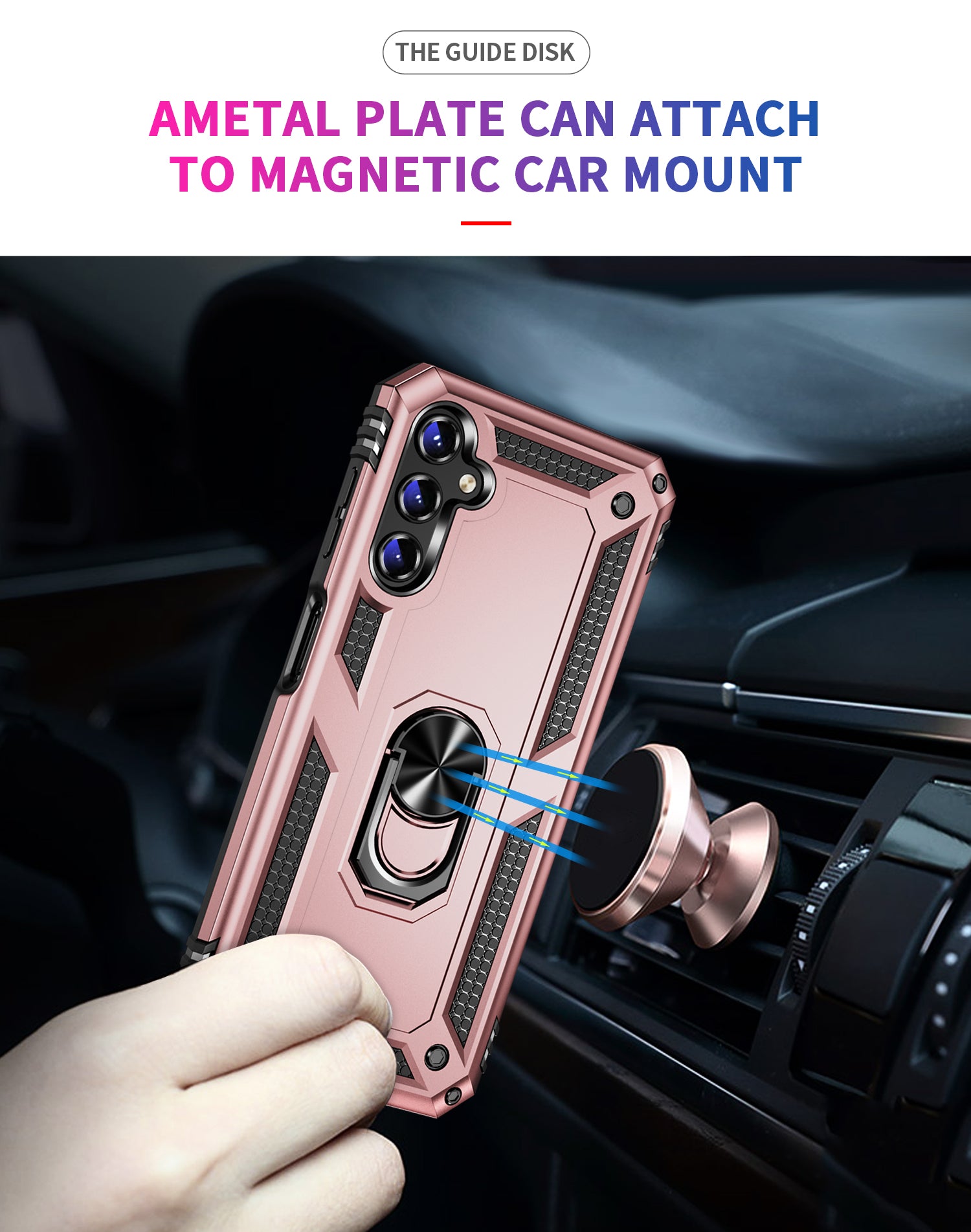 Samsung Galaxy A14 Case Ring Magnetic GPS car mount Phone Holder case