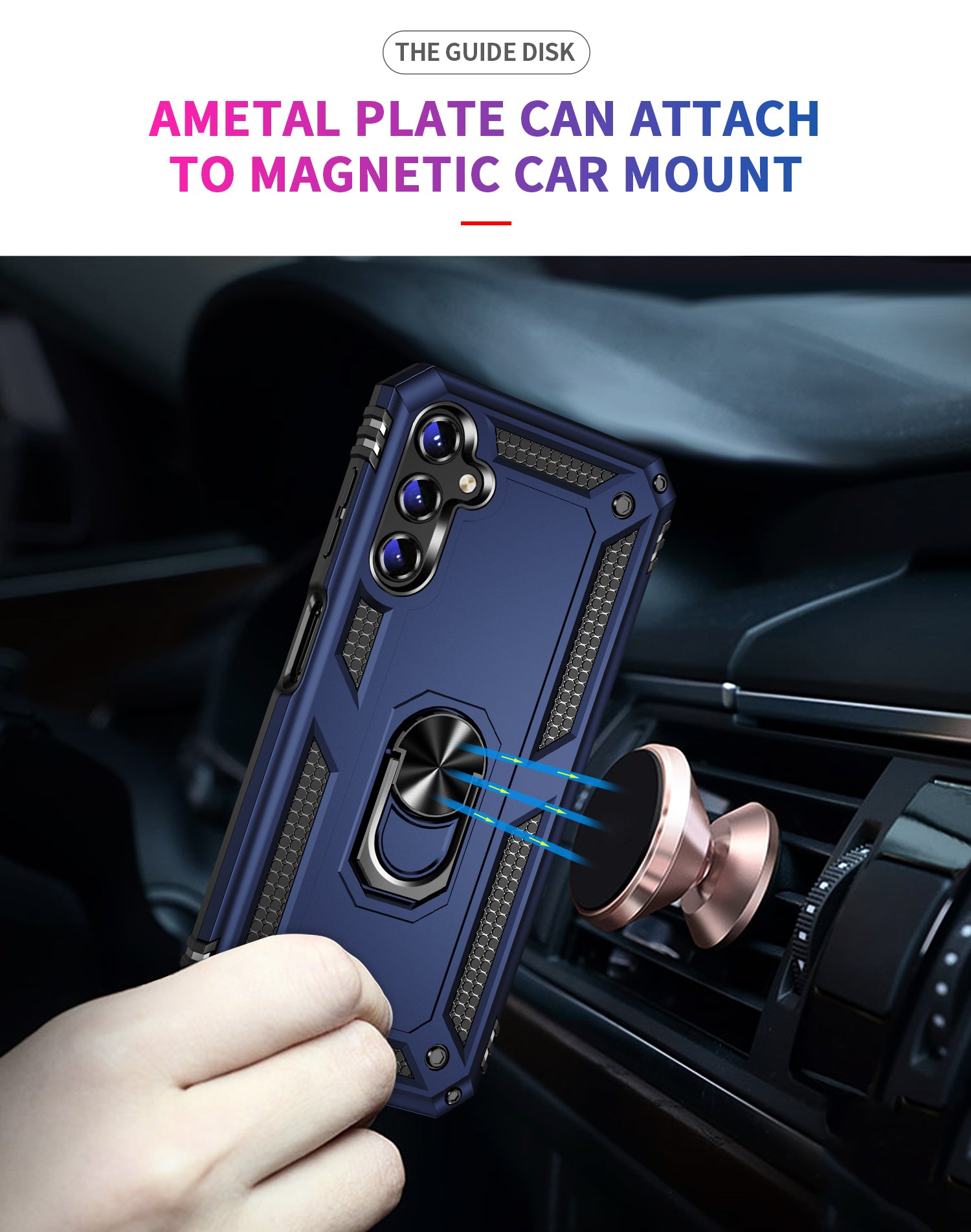 Samsung Galaxy A14 Case Ring Magnetic GPS car mount Phone Holder case