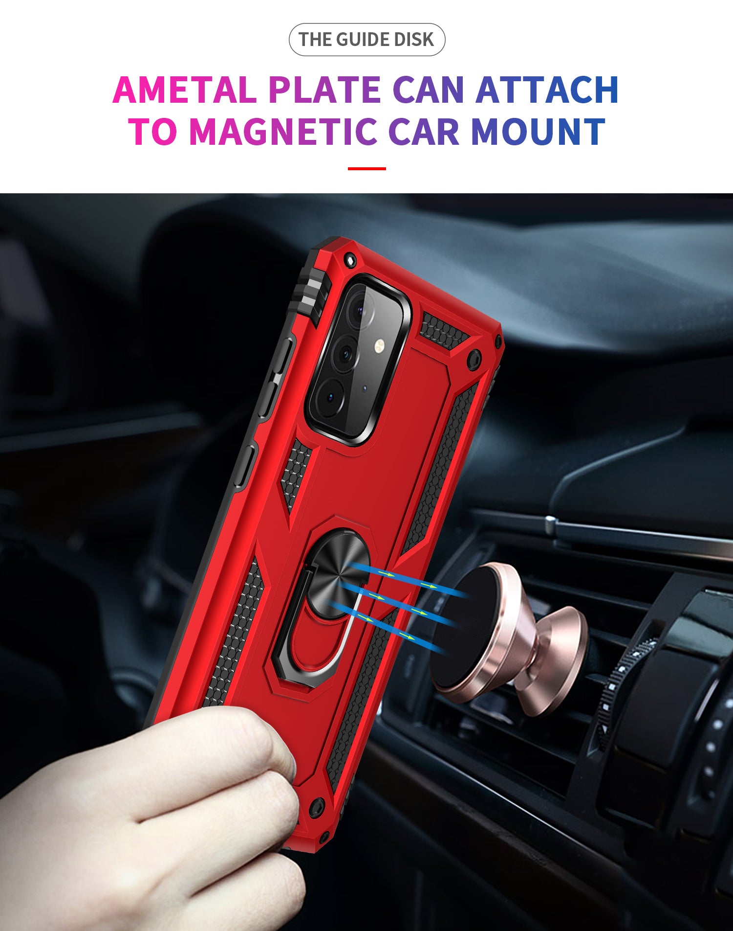 Ring Magnetic GPS car mount Phone Holder for Samsung Galaxy A72(5G)Case