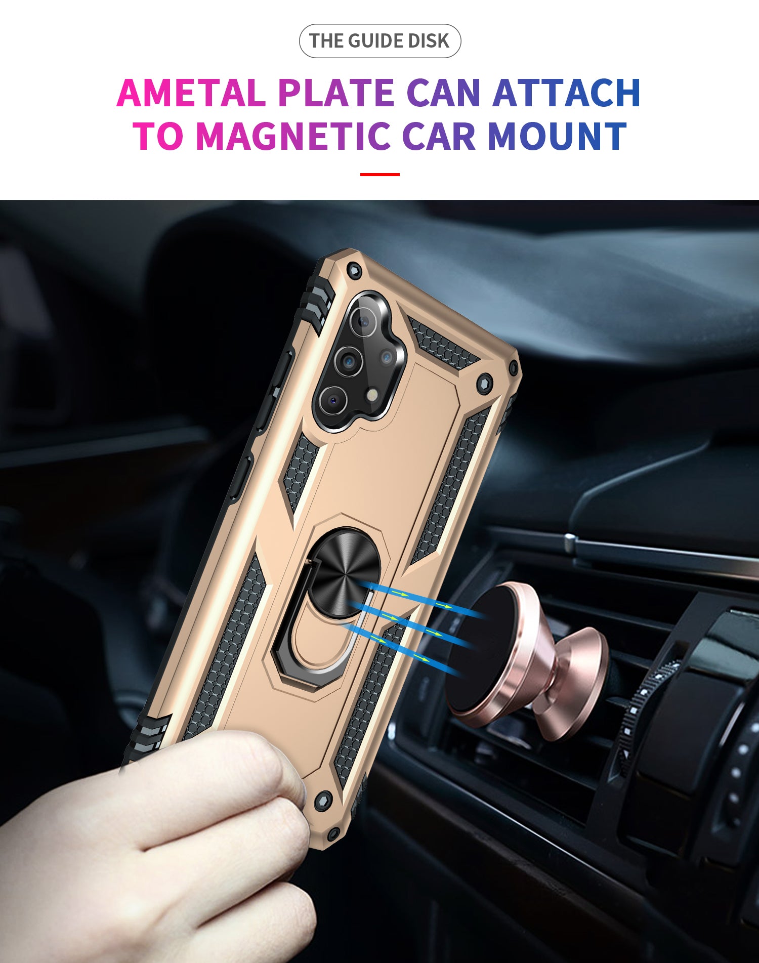 Samsung Galaxy A32(5G) Ring Magnetic GPS car mount Phone Holder Case