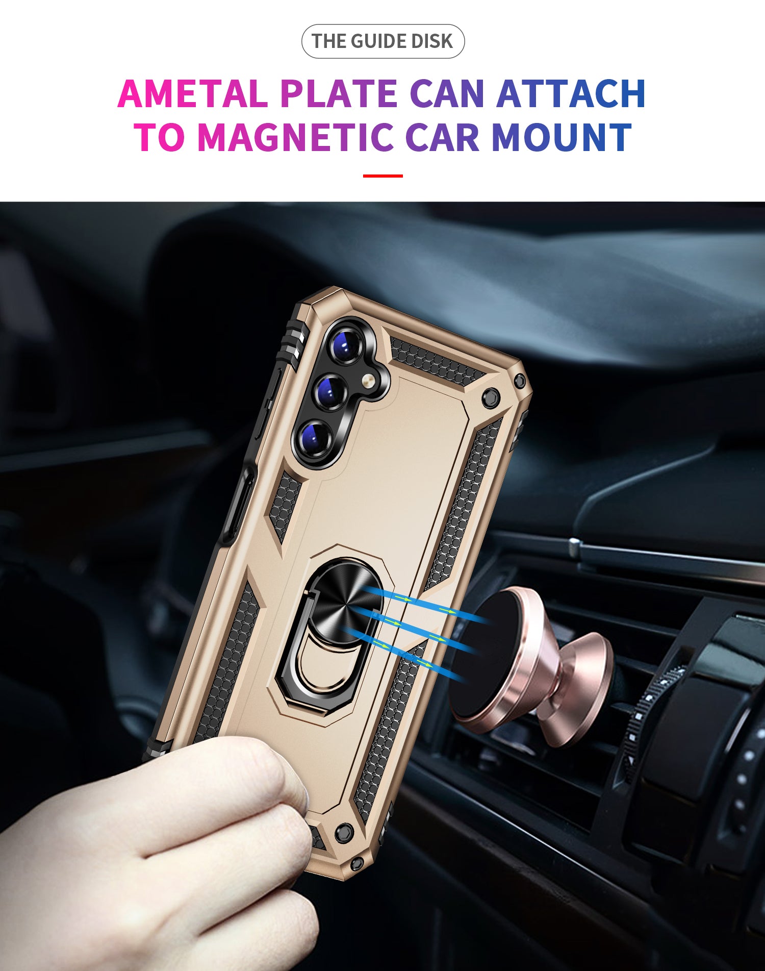 Samsung Galaxy A14 Case Ring Magnetic GPS car mount Phone Holder case